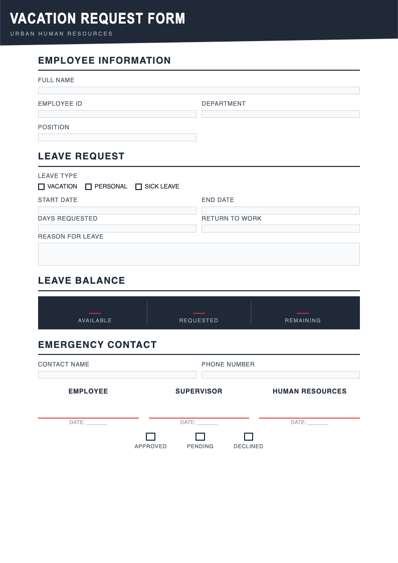 Urban contemporary vacation form